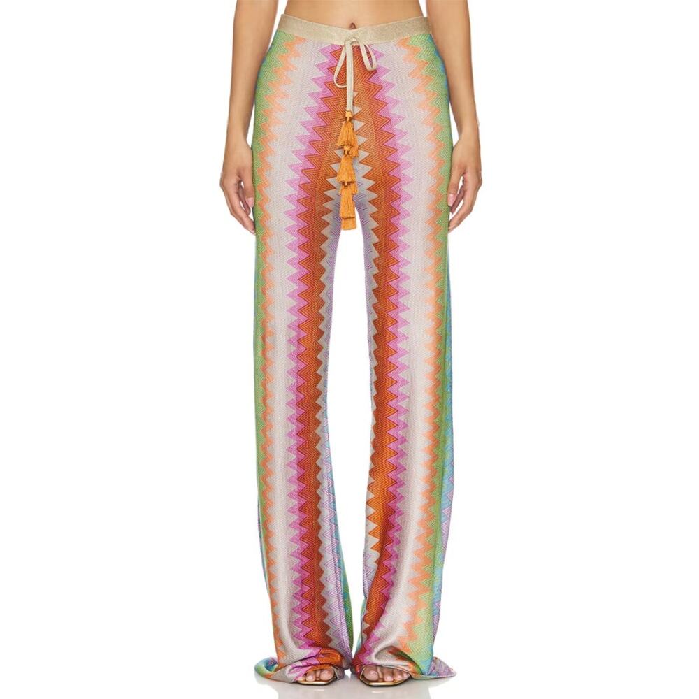 Alexis Boe Multicolor Chevron Knit Wide Leg Pants Size XS